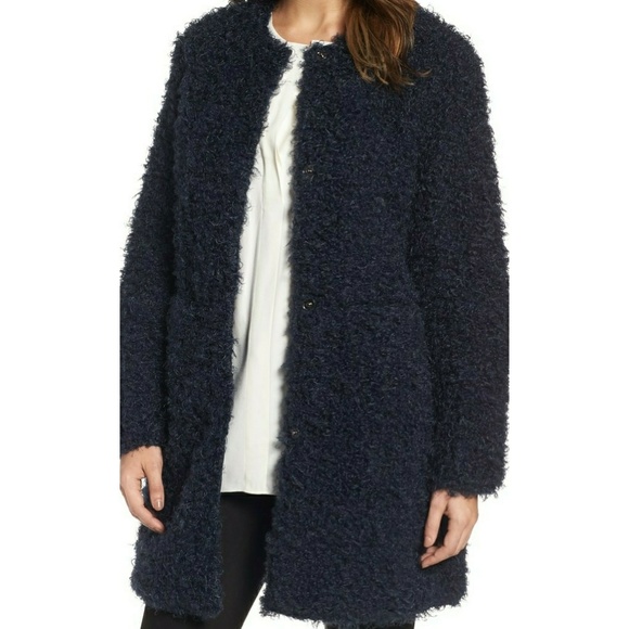Via Spiga Reversible Faux Fur Coat Nwt 